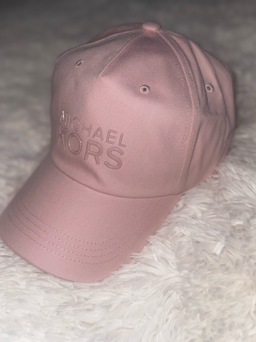 Michael Kors Dusty Pink Logo Baseball Cap